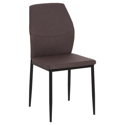 DINING CHAIR DIAZ HM18346.03 BROWN FABRIC-METAL LEGS IN BLACK 43x52x87Hcm.