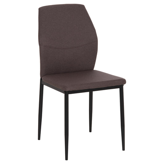 DINING CHAIR DIAZ HM18346.03 BROWN FABRIC-METAL LEGS IN BLACK 43x52x87Hcm.
