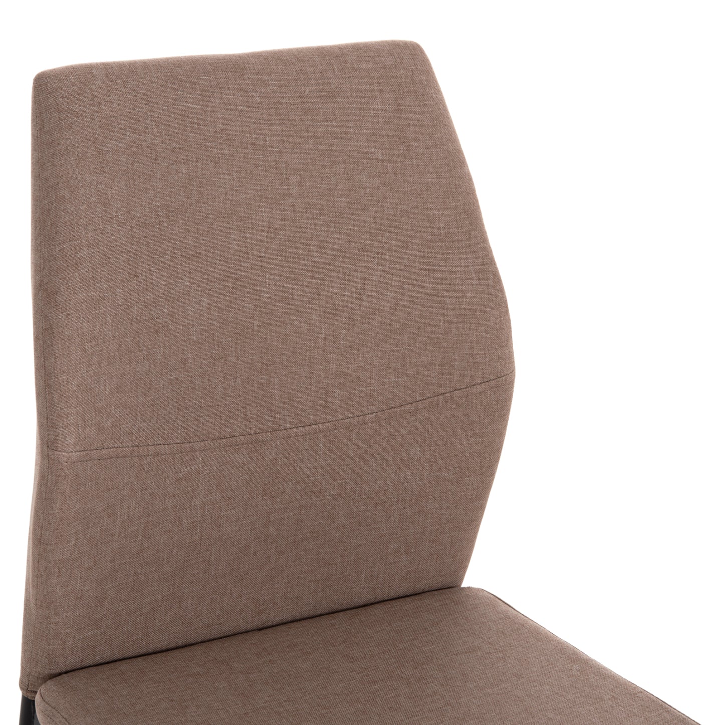 DINING CHAIR DIAZ HM18346.04 BEIGE FABRIC-METAL LEGS IN BLACK 43x52x87Hcm.