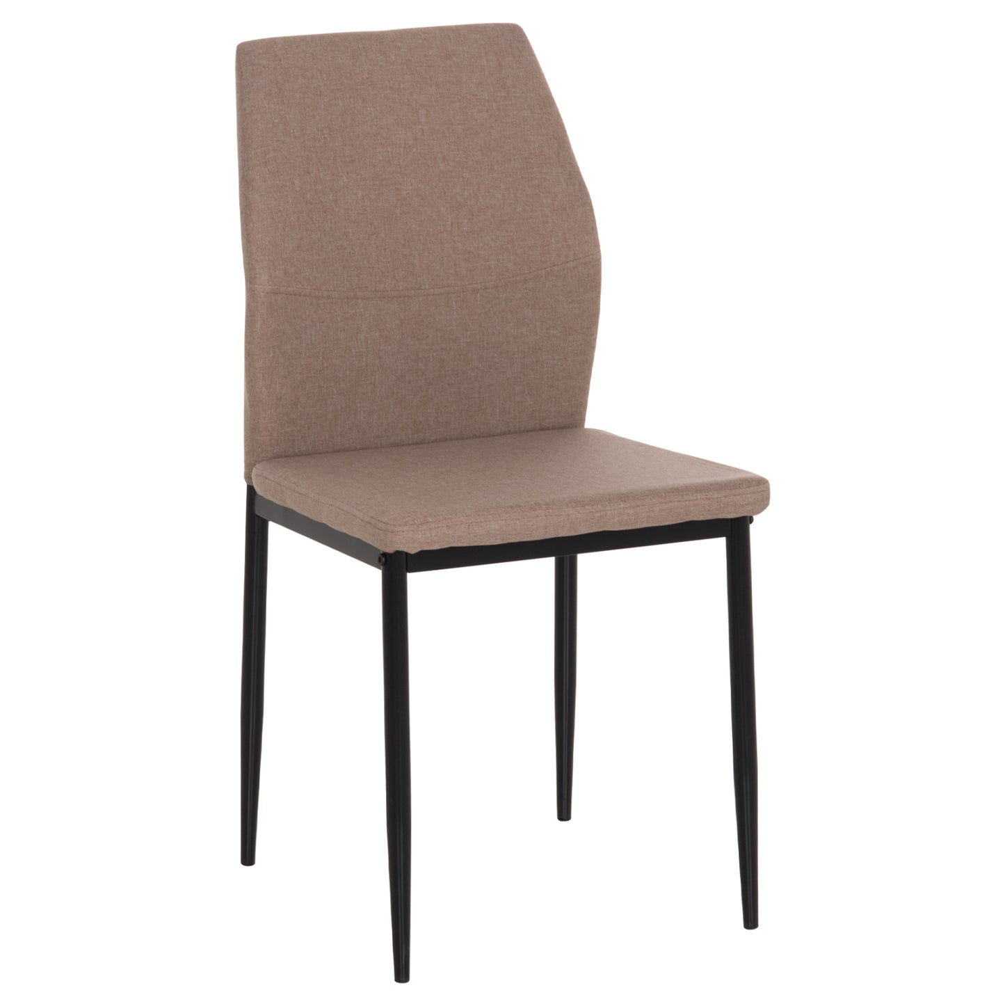 DINING CHAIR DIAZ HM18346.04 BEIGE FABRIC-METAL LEGS IN BLACK 43x52x87Hcm.