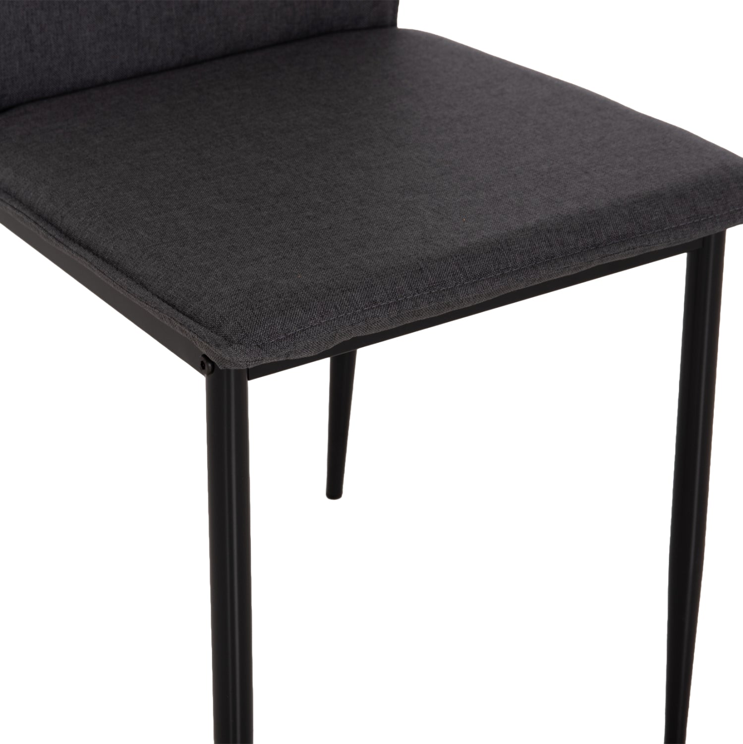 DINING CHAIR PERKY HM18347.01 GREY FABRIC-METAL LEGS IN BLACK 44x60x87H cm.