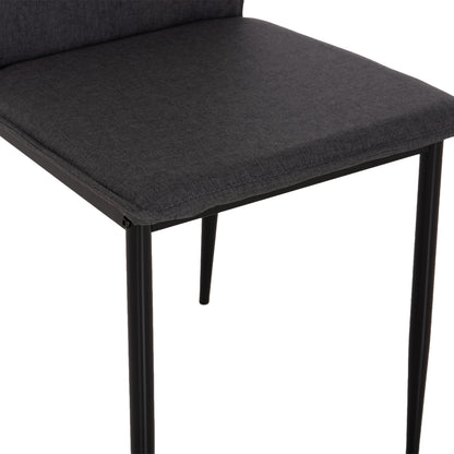 DINING CHAIR PERKY HM18347.01 GREY FABRIC-METAL LEGS IN BLACK 44x60x87H cm.