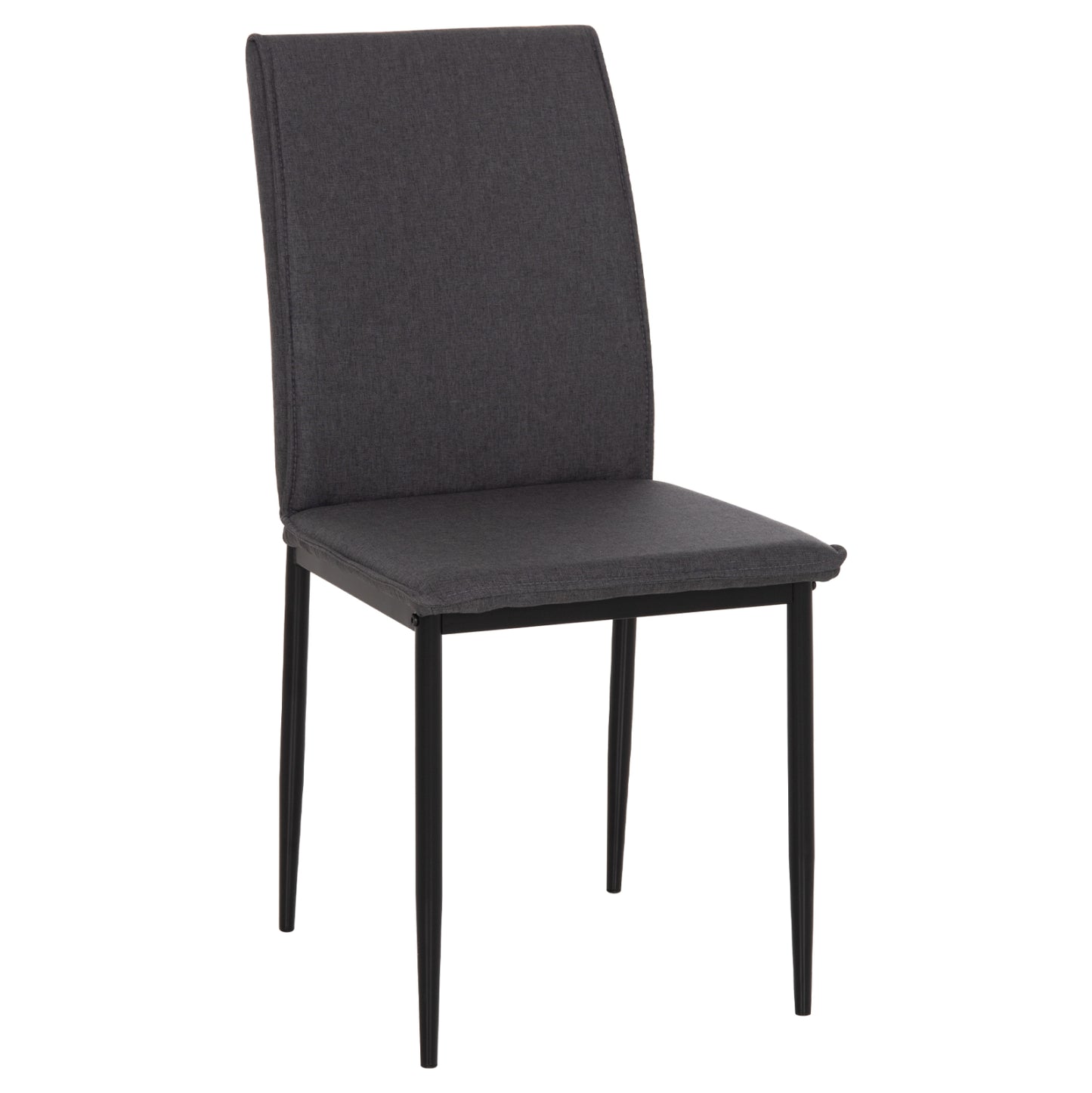 DINING CHAIR PERKY HM18347.01 GREY FABRIC-METAL LEGS IN BLACK 44x60x87H cm.