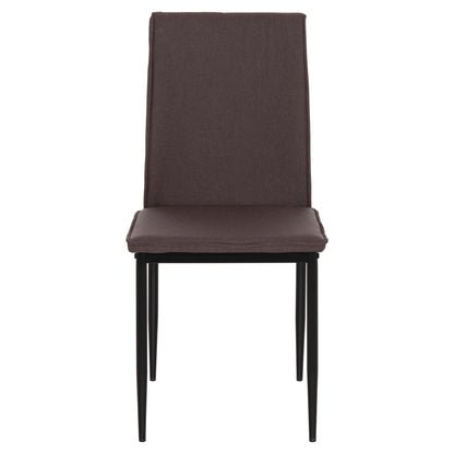 DINING CHAIR PERKY HM18347.03 BROWN FABRIC-METAL LEGS IN BLACK 44x60x87Hcm.