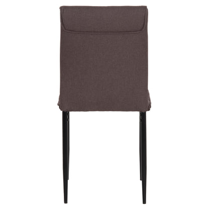 DINING CHAIR PERKY HM18347.03 BROWN FABRIC-METAL LEGS IN BLACK 44x60x87Hcm.