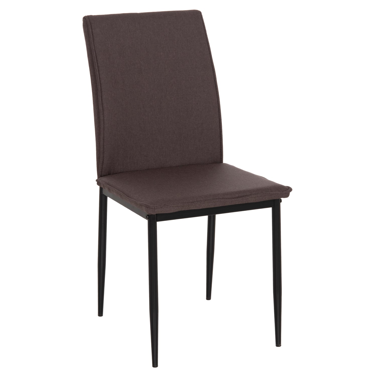 DINING CHAIR PERKY HM18347.03 BROWN FABRIC-METAL LEGS IN BLACK 44x60x87Hcm.