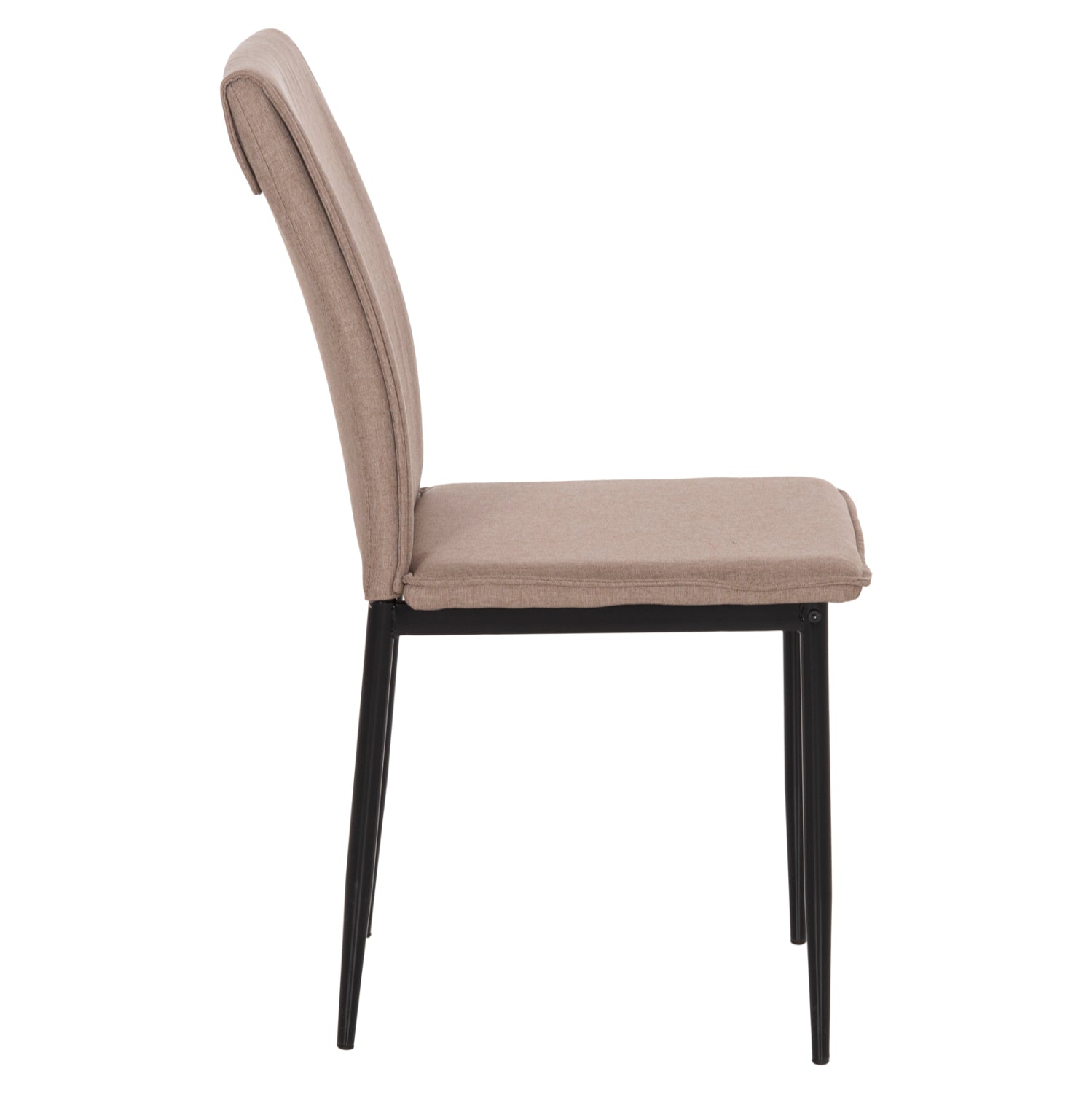 DINING CHAIR PERKY HM18347.04 BEIGE FABRIC-METAL LEGS IN BLACK 44x60x87Hcm.
