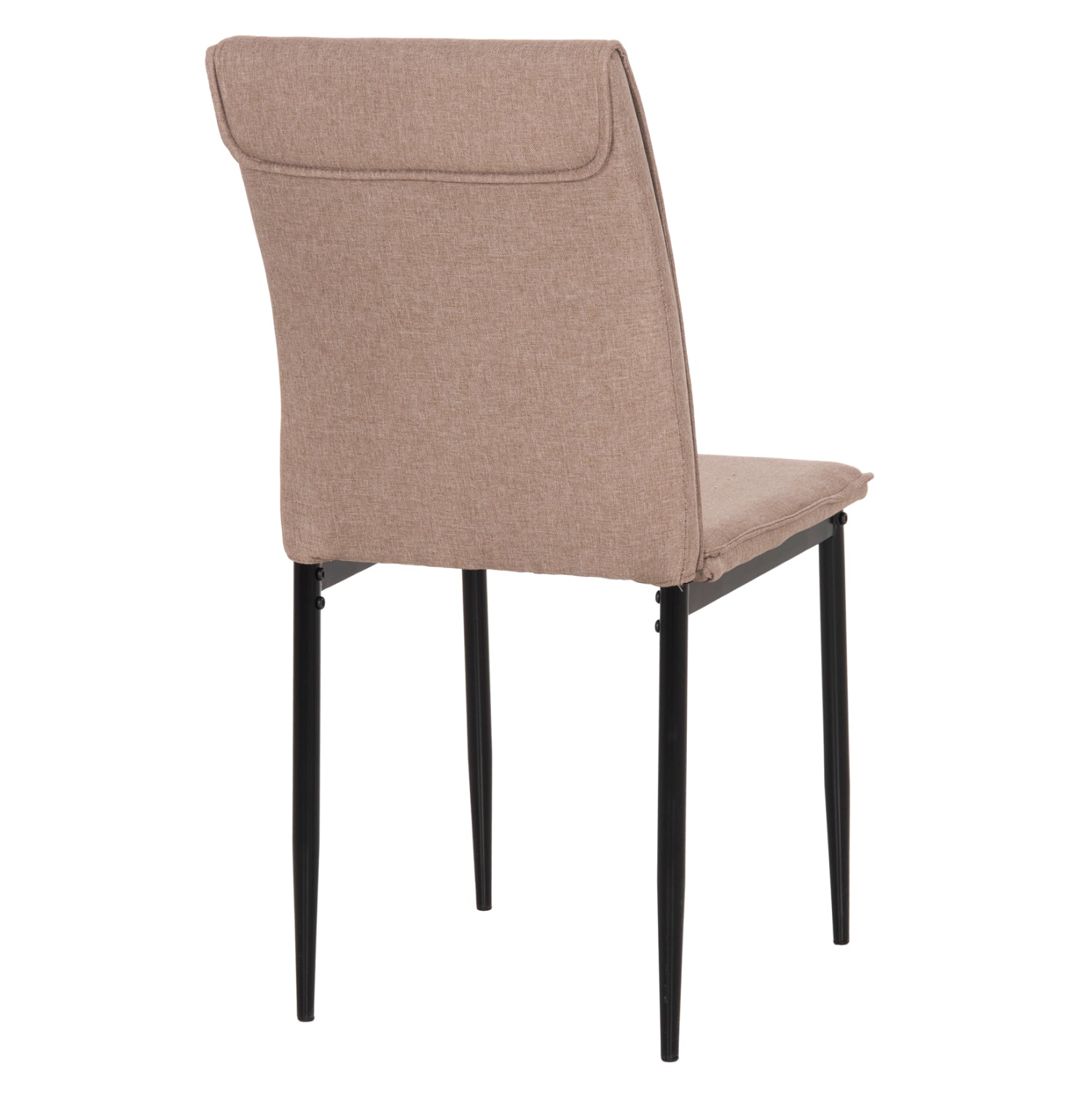 DINING CHAIR PERKY HM18347.04 BEIGE FABRIC-METAL LEGS IN BLACK 44x60x87Hcm.
