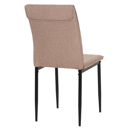 DINING CHAIR PERKY HM18347.04 BEIGE FABRIC-METAL LEGS IN BLACK 44x60x87Hcm.