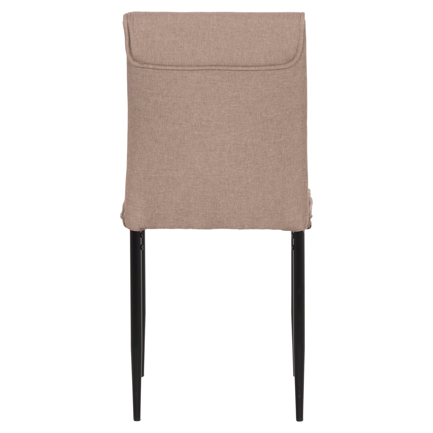 DINING CHAIR PERKY HM18347.04 BEIGE FABRIC-METAL LEGS IN BLACK 44x60x87Hcm.