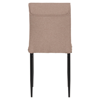 DINING CHAIR PERKY HM18347.04 BEIGE FABRIC-METAL LEGS IN BLACK 44x60x87Hcm.