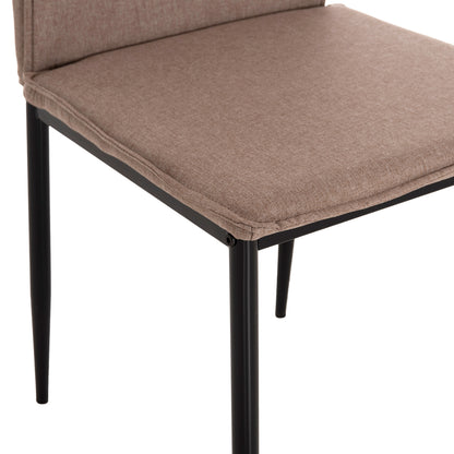 DINING CHAIR PERKY HM18347.04 BEIGE FABRIC-METAL LEGS IN BLACK 44x60x87Hcm.