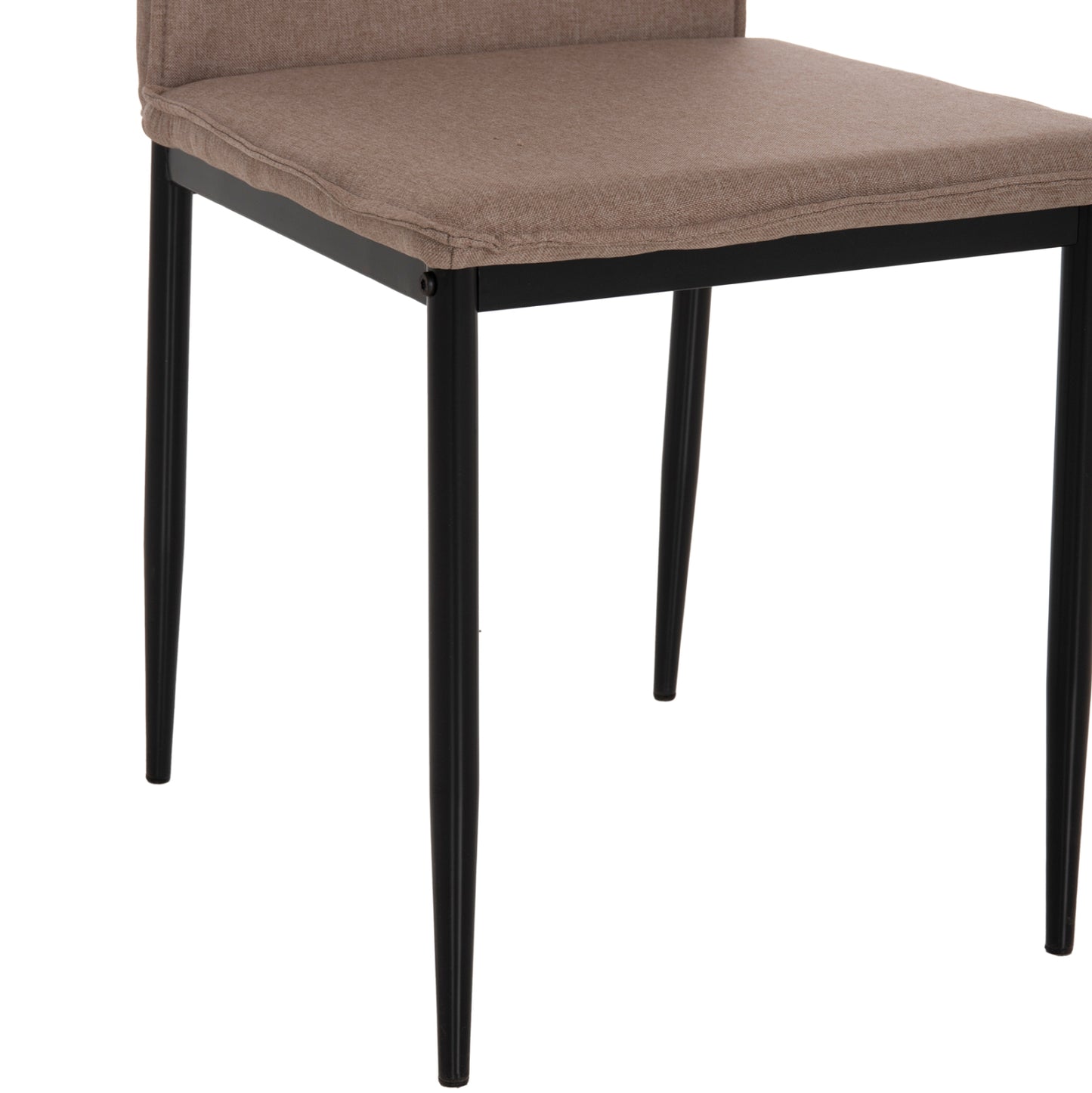 DINING CHAIR PERKY HM18347.04 BEIGE FABRIC-METAL LEGS IN BLACK 44x60x87Hcm.
