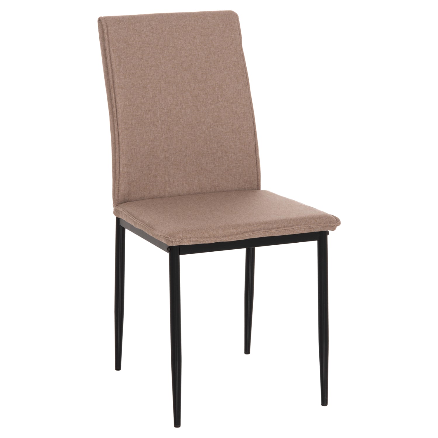 DINING CHAIR PERKY HM18347.04 BEIGE FABRIC-METAL LEGS IN BLACK 44x60x87Hcm.