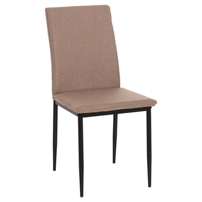 DINING CHAIR PERKY HM18347.04 BEIGE FABRIC-METAL LEGS IN BLACK 44x60x87Hcm.