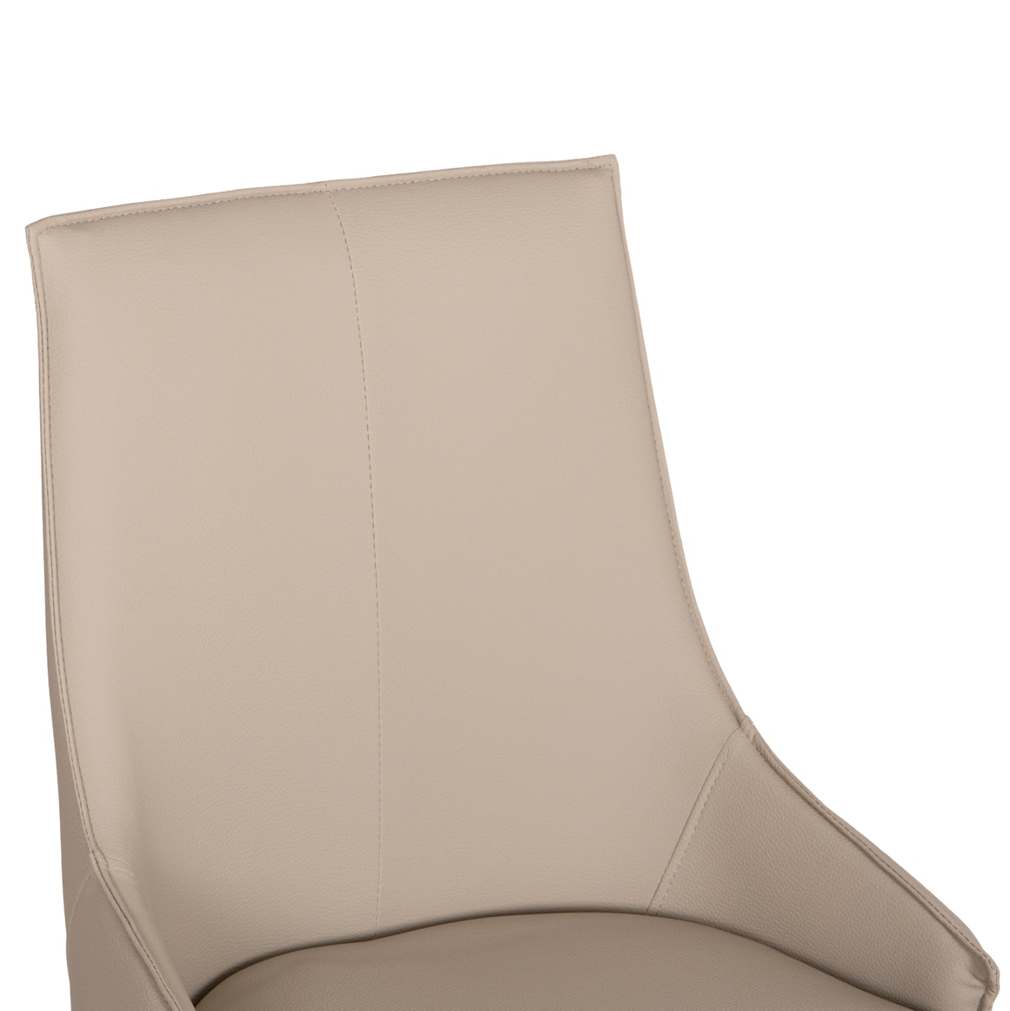 DINING CHAIR NORDIK HM18415.02 PU IN CREAM COLOR-METAL LEGS IN WOOD GRAIN COLOR 47x50x86Hcm.