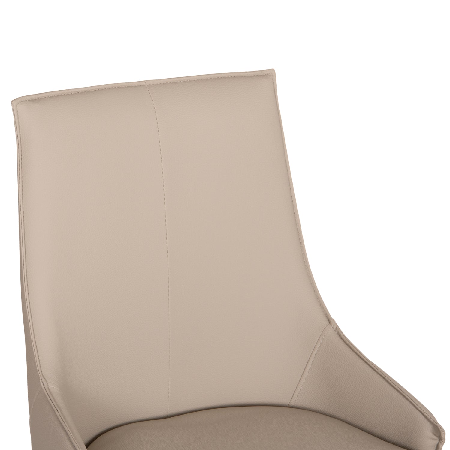 DINING CHAIR NORDIK HM18415.02 PU IN CREAM COLOR-METAL LEGS IN WOOD GRAIN COLOR 47x50x86Hcm.