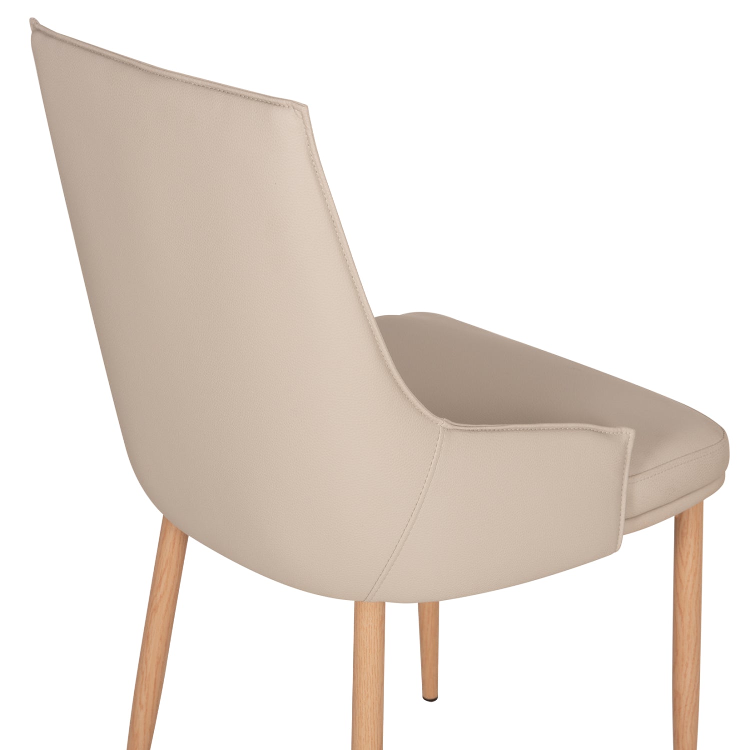 DINING CHAIR NORDIK HM18415.02 PU IN CREAM COLOR-METAL LEGS IN WOOD GRAIN COLOR 47x50x86Hcm.