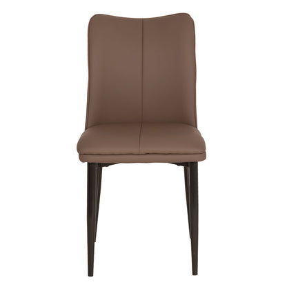 DINING CHAIR NAMIS HM18419.02 PU LEATHER IN BROWN--METAL LEGS IN BLACK 45x55x85Hcm.