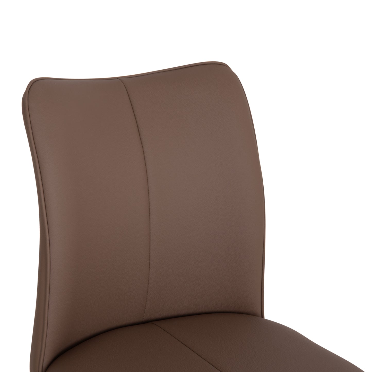 DINING CHAIR NAMIS HM18419.02 PU LEATHER IN BROWN--METAL LEGS IN BLACK 45x55x85Hcm.
