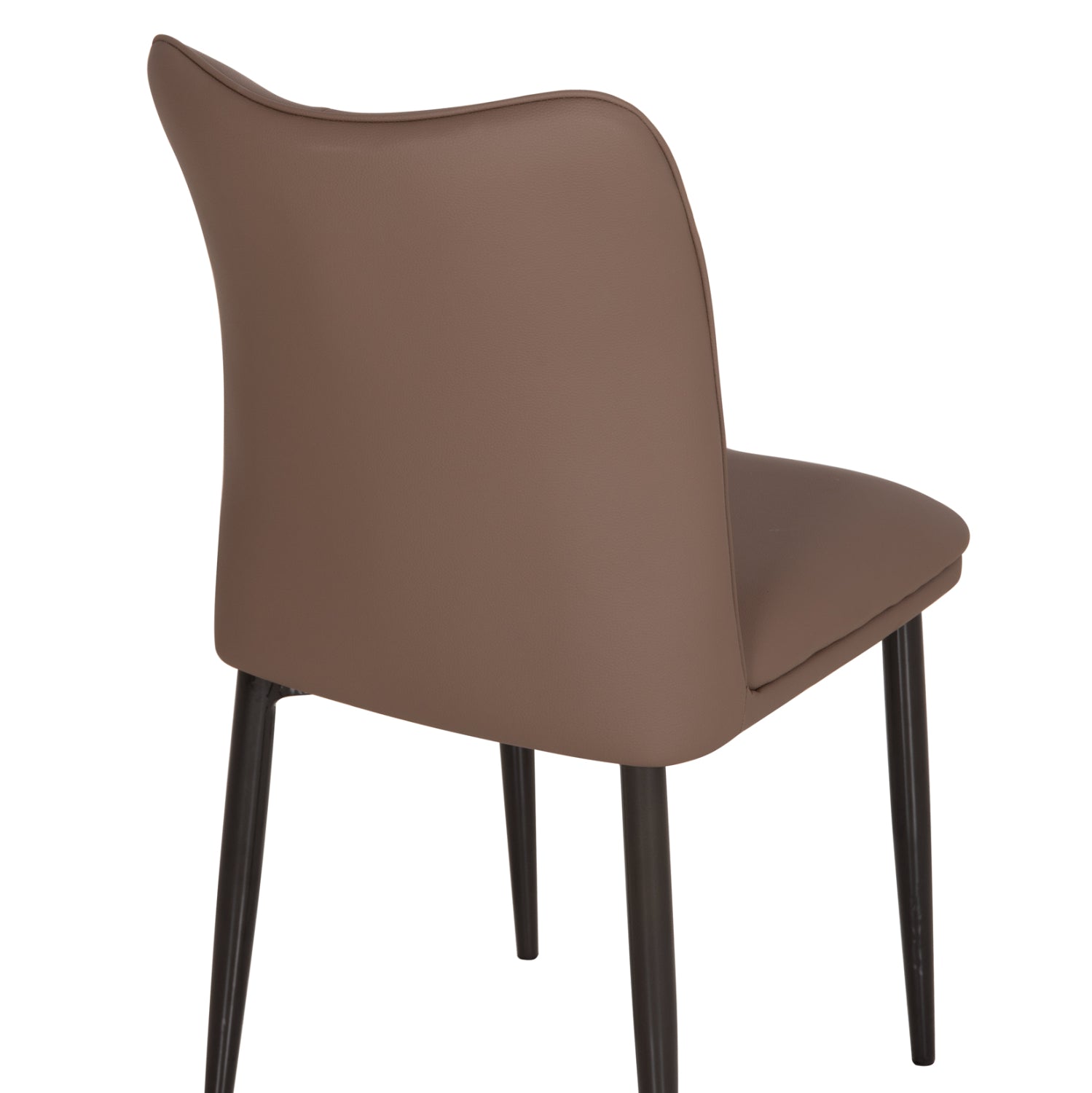DINING CHAIR NAMIS HM18419.02 PU LEATHER IN BROWN--METAL LEGS IN BLACK 45x55x85Hcm.