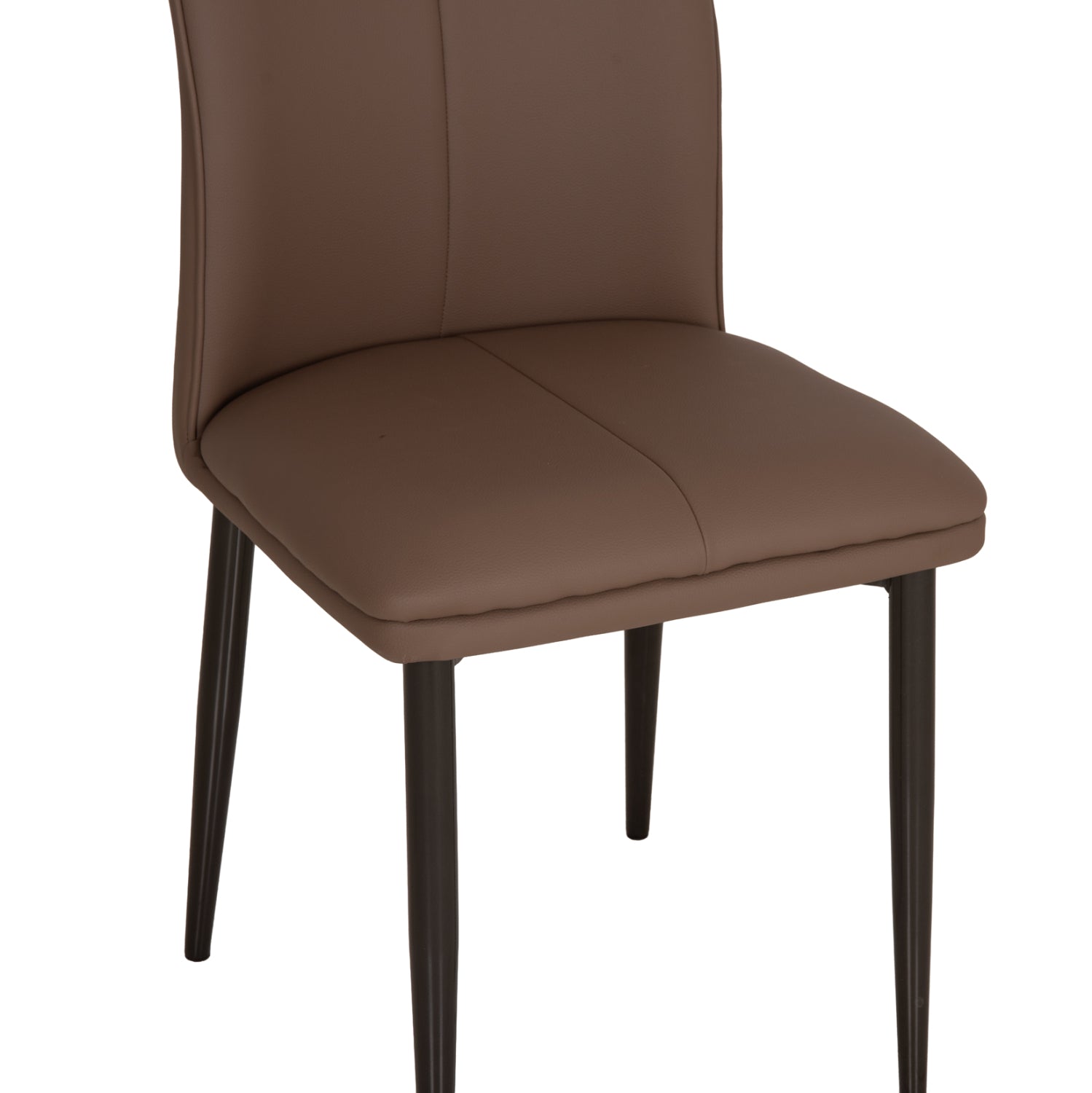 DINING CHAIR NAMIS HM18419.02 PU LEATHER IN BROWN--METAL LEGS IN BLACK 45x55x85Hcm.