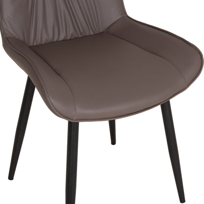 DINING CHAIR EISEN HM18422.01 GREY PU (FANGO)--METAL LEGS IN BLACK 54x58x89Hcm.