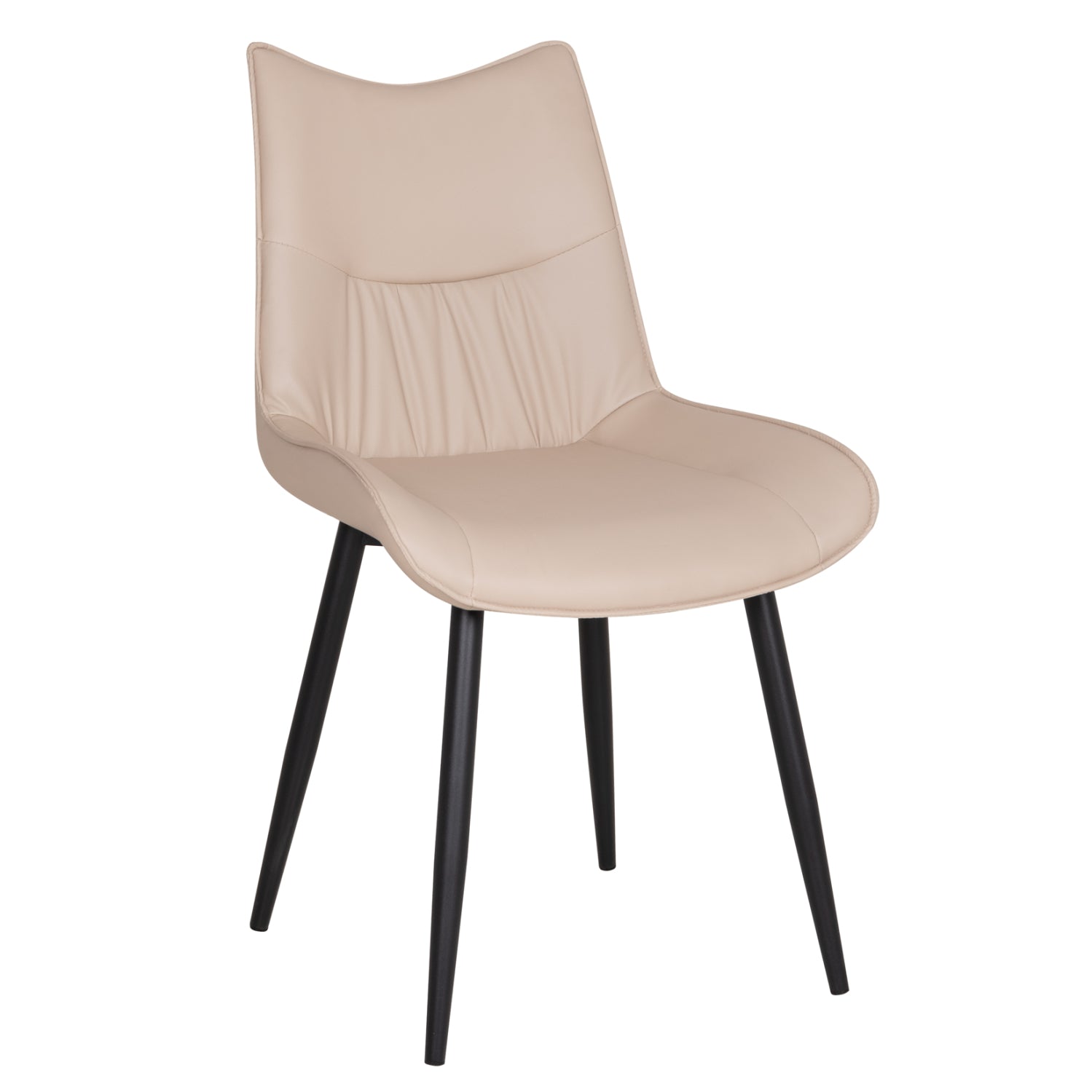 DINING CHAIR EISEN HM18422.02 BEIGE PU (TORTORA)--METAL LEGS IN BLACK 54x58x89Hcm.