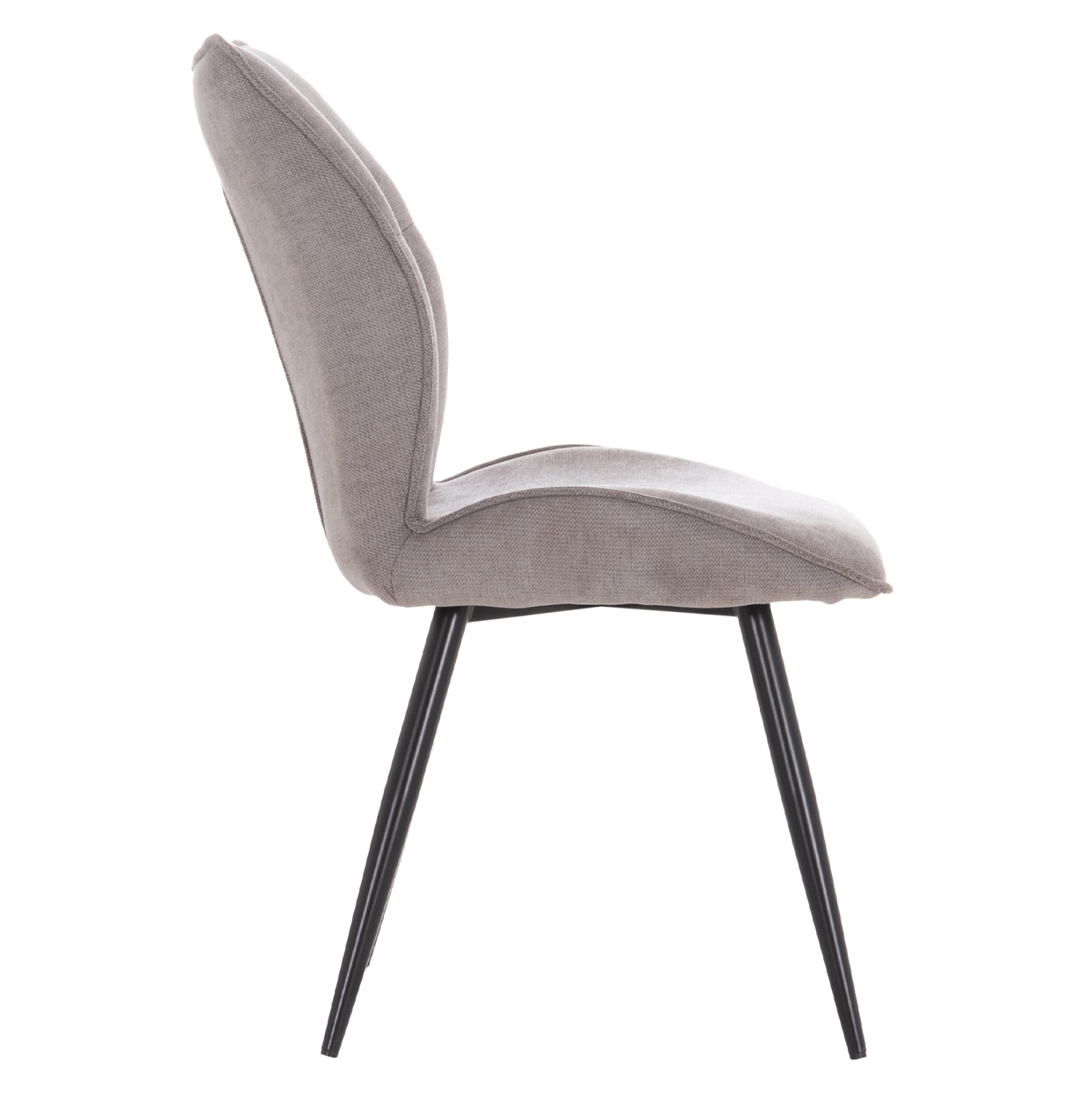 DINING CHAIR GAFF HM18425.01 LIGHT GREY FABRIC-METAL BLACK LEGS 49x63x90Hcm.