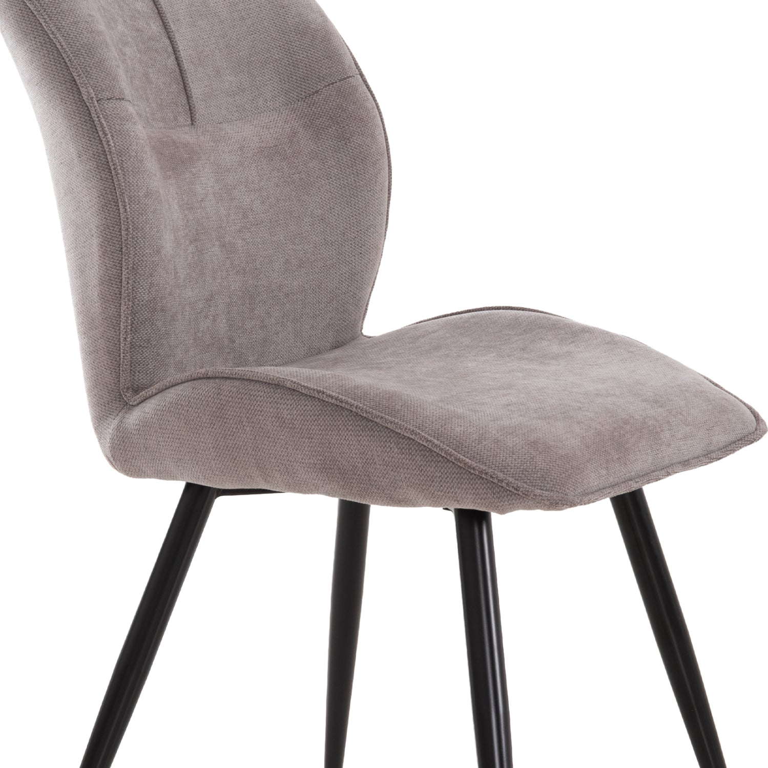 DINING CHAIR GAFF HM18425.01 LIGHT GREY FABRIC-METAL BLACK LEGS 49x63x90Hcm.