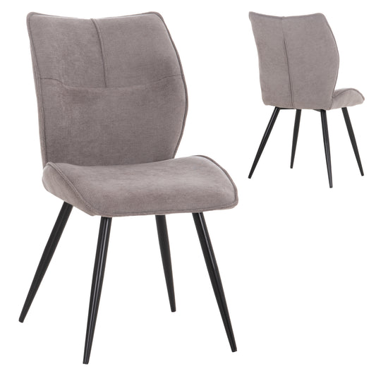 DINING CHAIR GAFF HM18425.01 LIGHT GREY FABRIC-METAL BLACK LEGS 49x63x90Hcm.