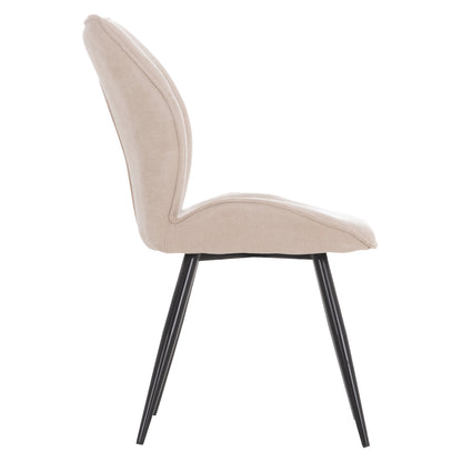 DINING CHAIR GAFF HM18425.02 BEIGE FABRIC-METAL BLACK LEGS 49x63x90Hcm.