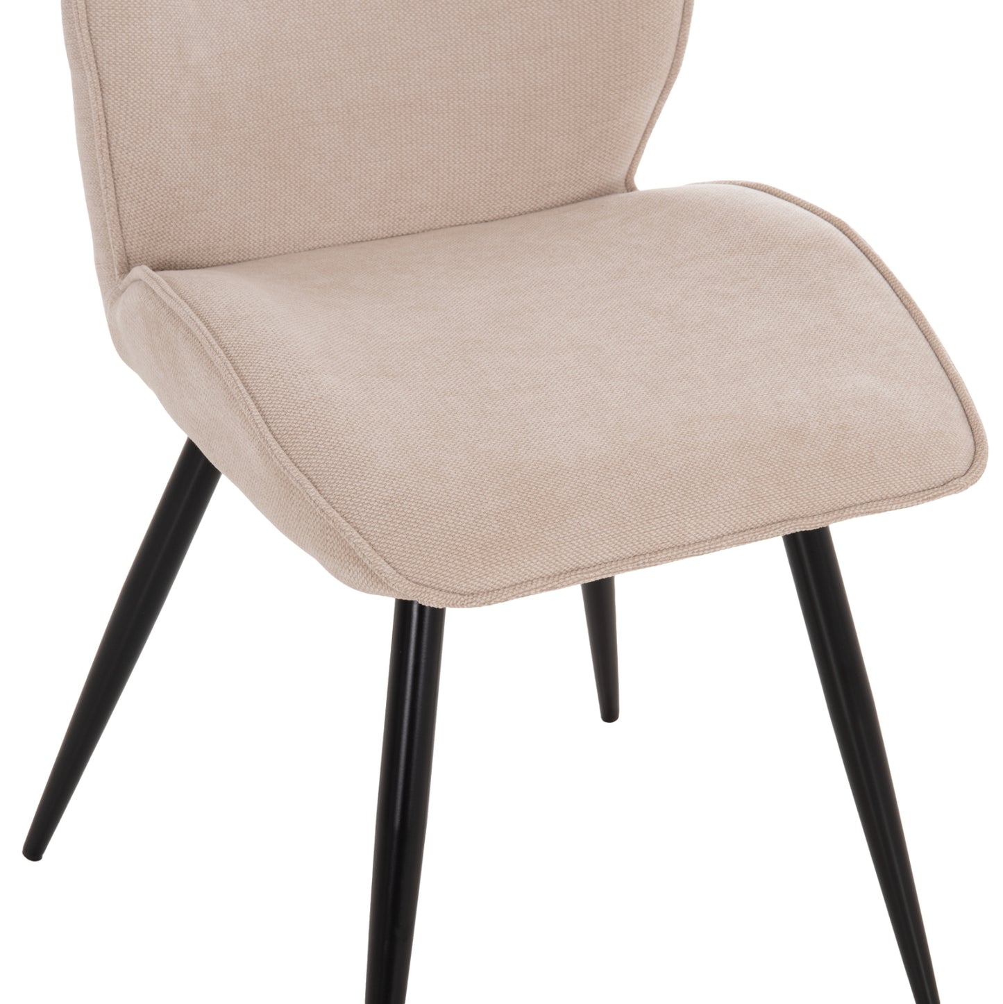 DINING CHAIR GAFF HM18425.02 BEIGE FABRIC-METAL BLACK LEGS 49x63x90Hcm.
