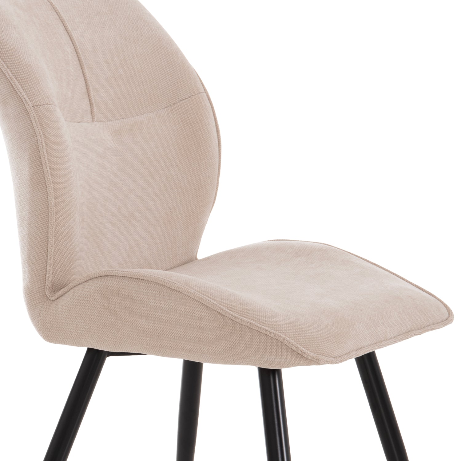 DINING CHAIR GAFF HM18425.02 BEIGE FABRIC-METAL BLACK LEGS 49x63x90Hcm.