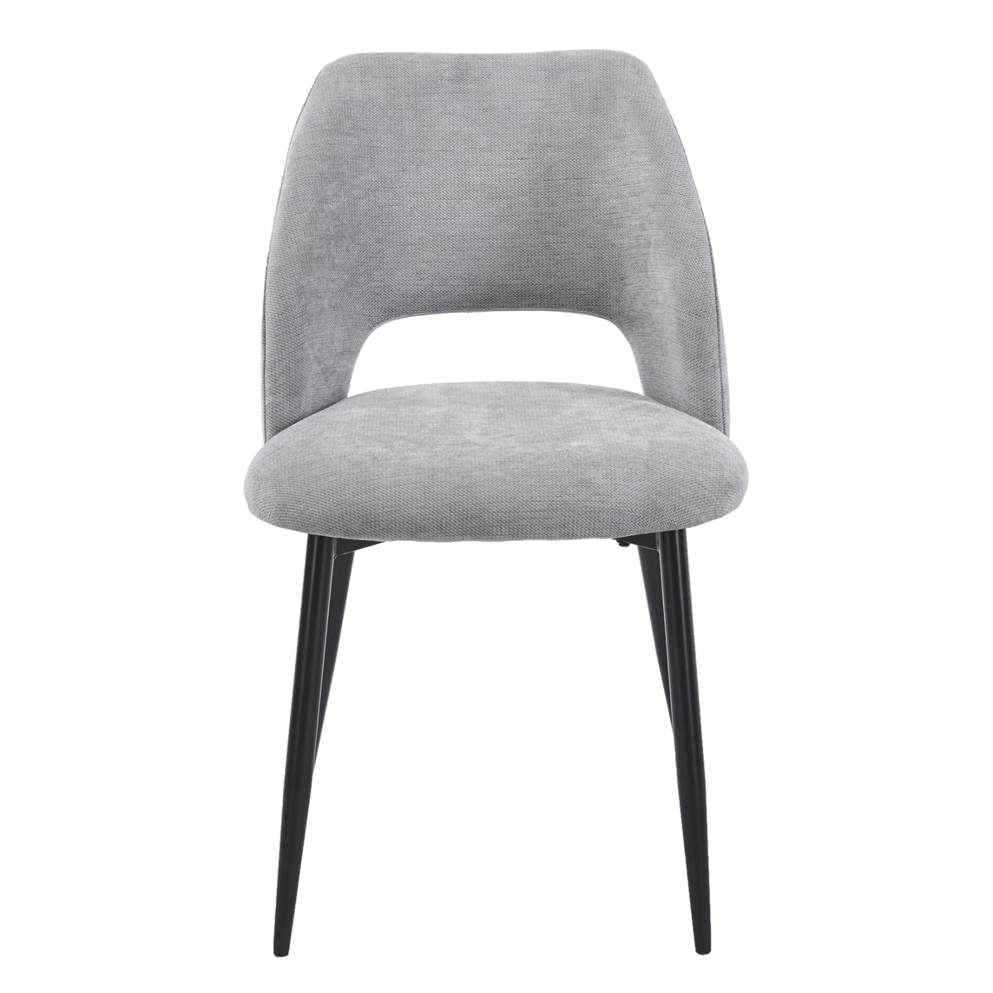DINING CHAIR LAMETT HM18447.01 GREY FABRIC-METAL BLACK LEGS 51x58x82Hcm.