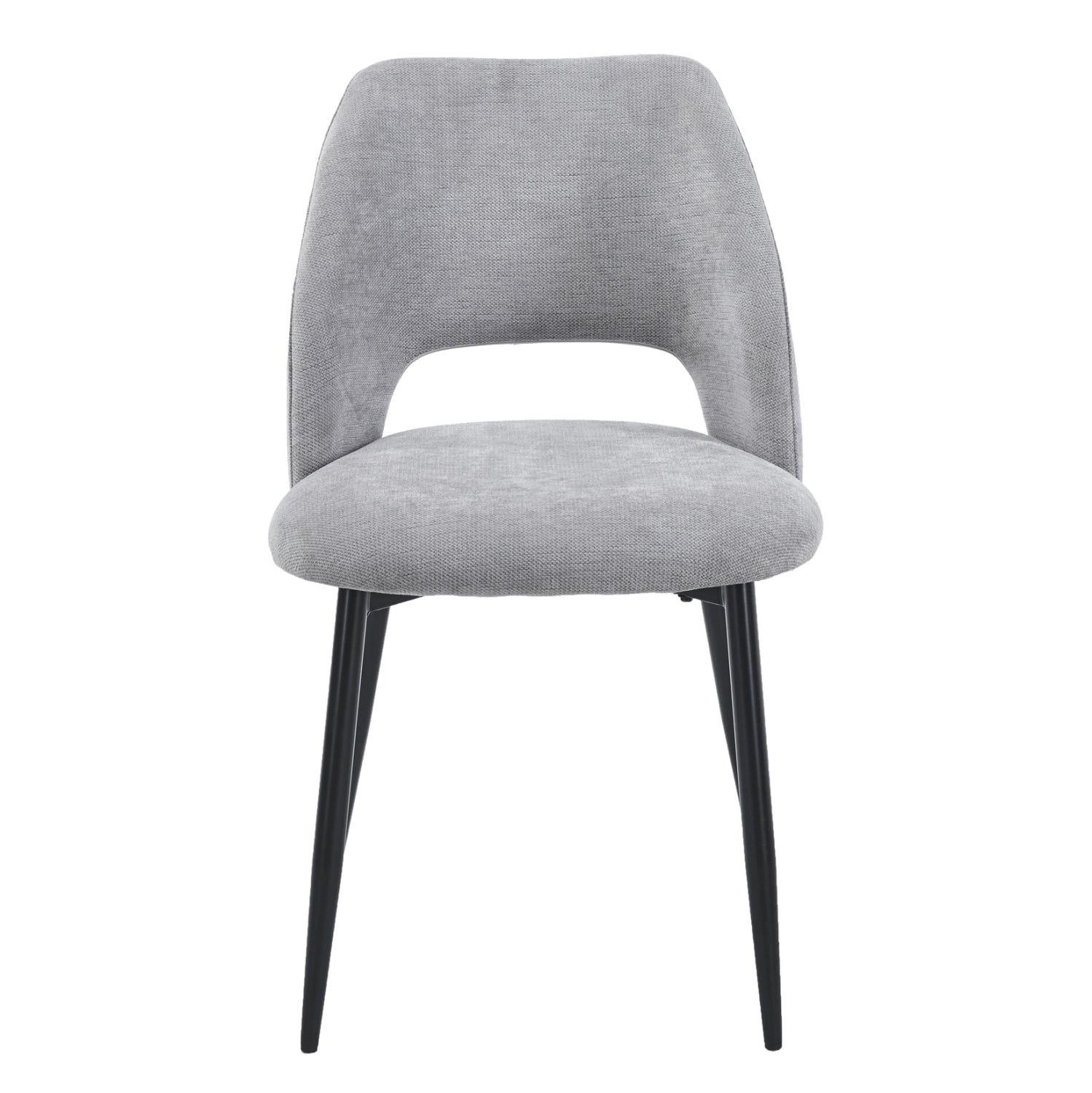 DINING CHAIR LAMETT HM18447.01 GREY FABRIC-METAL BLACK LEGS 51x58x82Hcm.