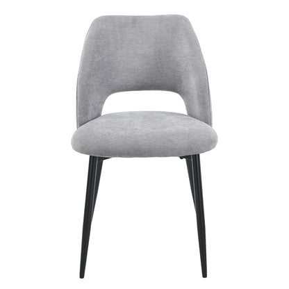 DINING CHAIR LAMETT HM18447.01 GREY FABRIC-METAL BLACK LEGS 51x58x82Hcm.