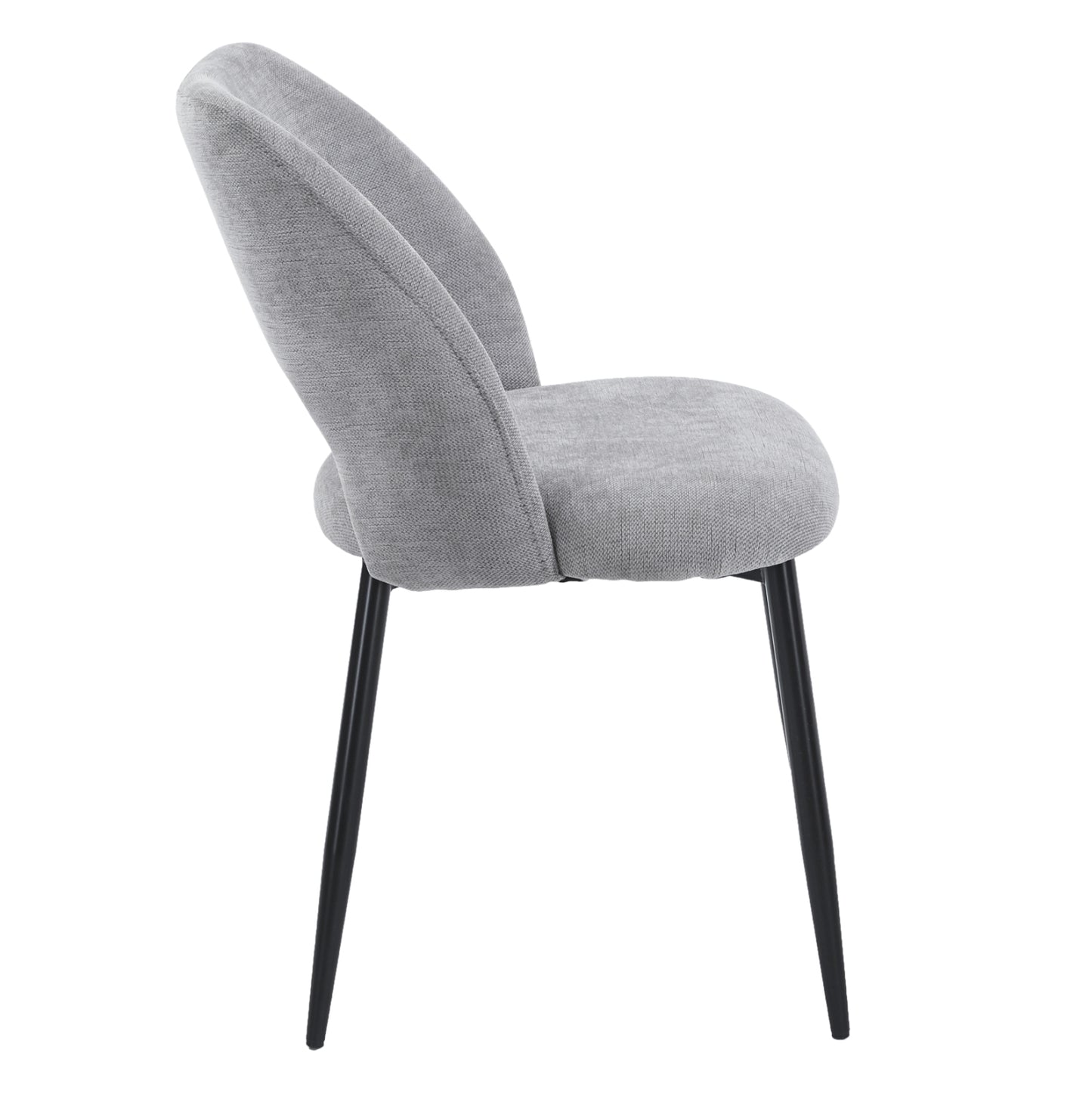 DINING CHAIR LAMETT HM18447.01 GREY FABRIC-METAL BLACK LEGS 51x58x82Hcm.