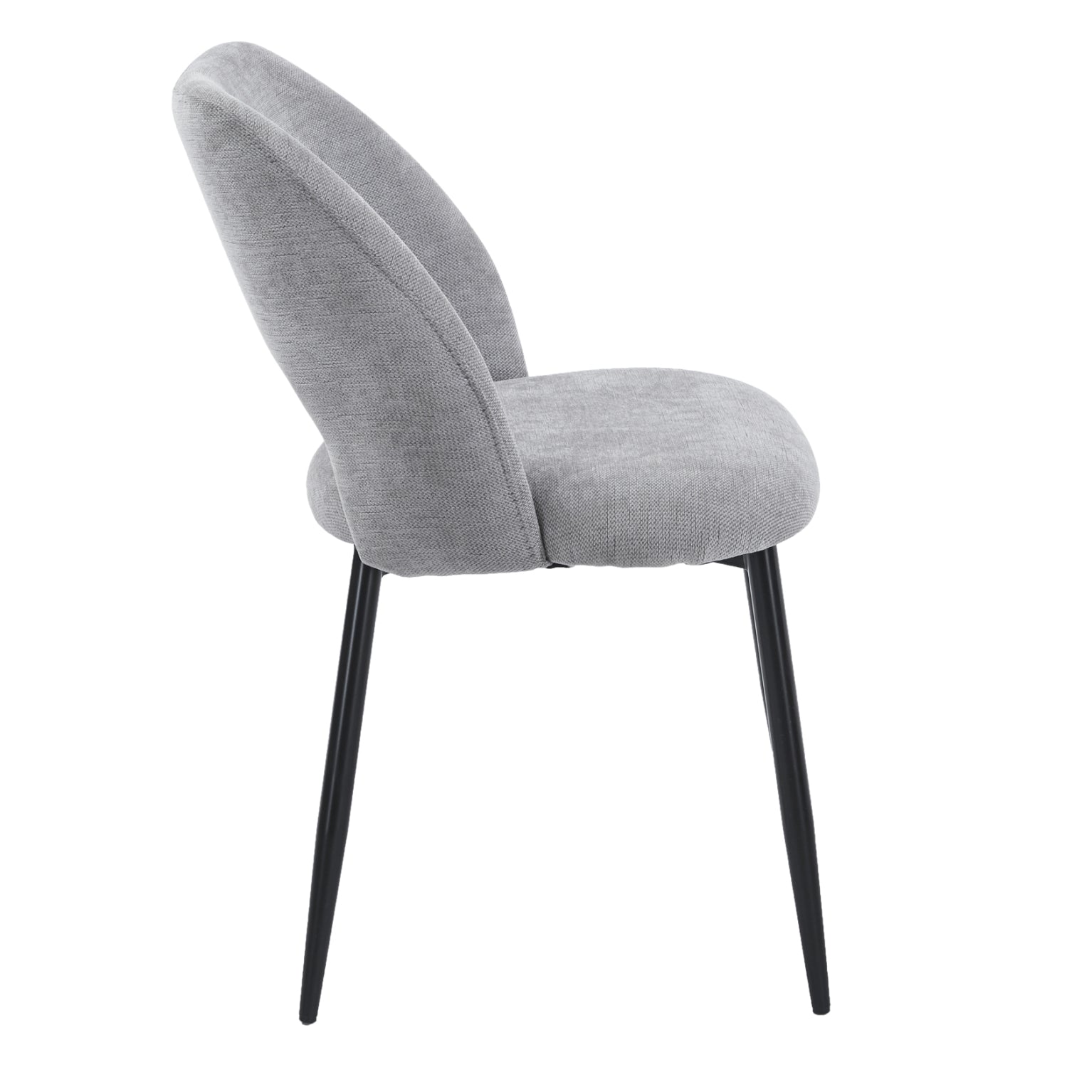 DINING CHAIR LAMETT HM18447.01 GREY FABRIC-METAL BLACK LEGS 51x58x82Hcm.