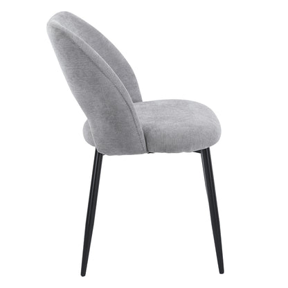 DINING CHAIR LAMETT HM18447.01 GREY FABRIC-METAL BLACK LEGS 51x58x82Hcm.