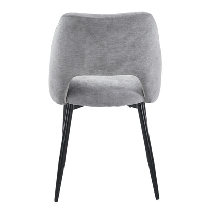 DINING CHAIR LAMETT HM18447.01 GREY FABRIC-METAL BLACK LEGS 51x58x82Hcm.