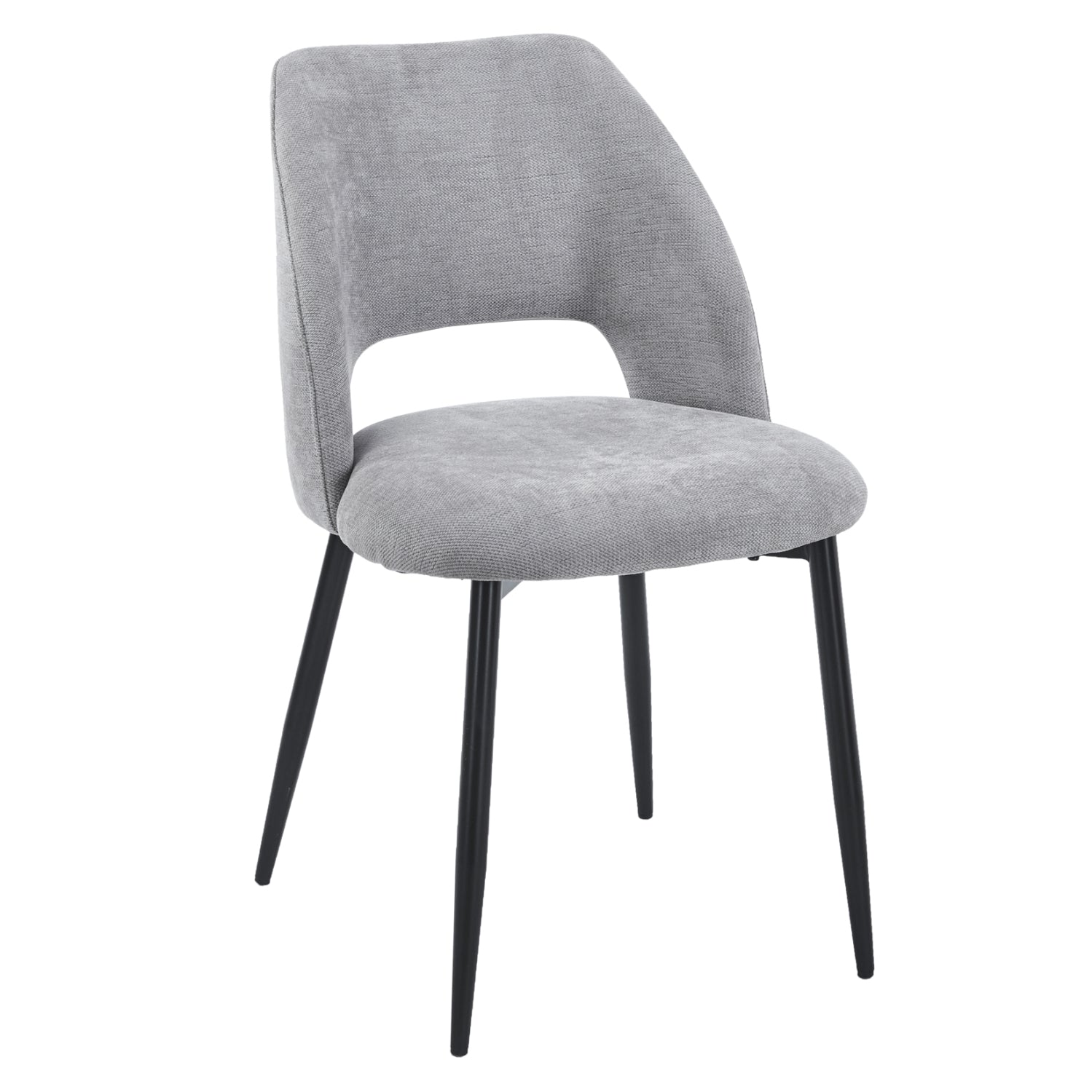DINING CHAIR LAMETT HM18447.01 GREY FABRIC-METAL BLACK LEGS 51x58x82Hcm.