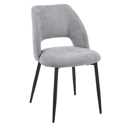 DINING CHAIR LAMETT HM18447.01 GREY FABRIC-METAL BLACK LEGS 51x58x82Hcm.