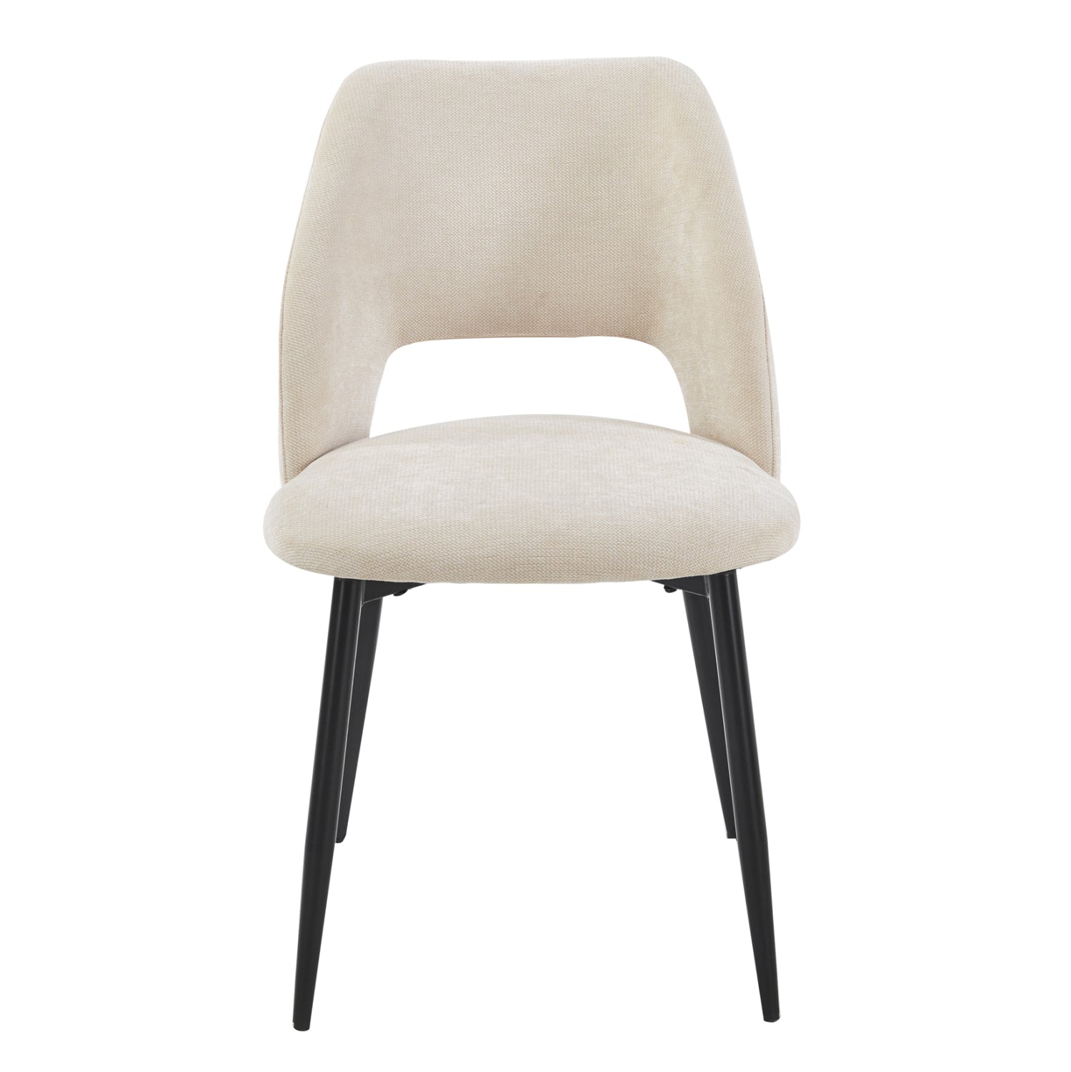 DINING CHAIR LAMETT HM18447.02 BEIGE FABRIC-METAL BLACK LEGS 51x58x82Hcm.