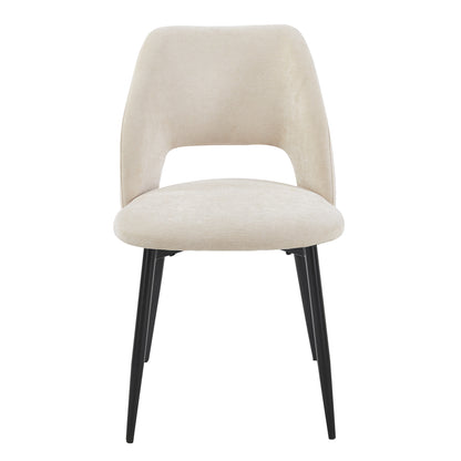 DINING CHAIR LAMETT HM18447.02 BEIGE FABRIC-METAL BLACK LEGS 51x58x82Hcm.