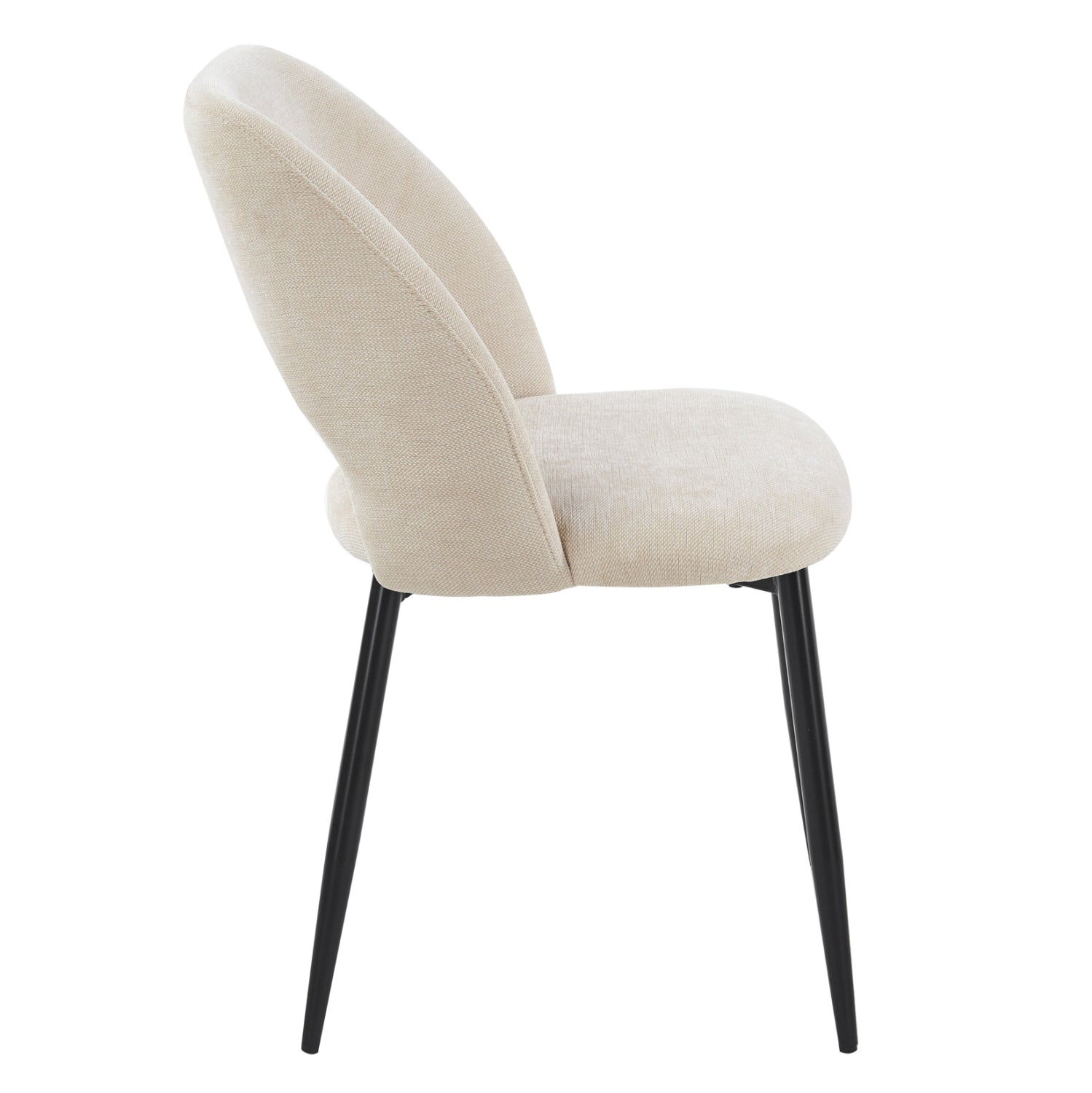 DINING CHAIR LAMETT HM18447.02 BEIGE FABRIC-METAL BLACK LEGS 51x58x82Hcm.