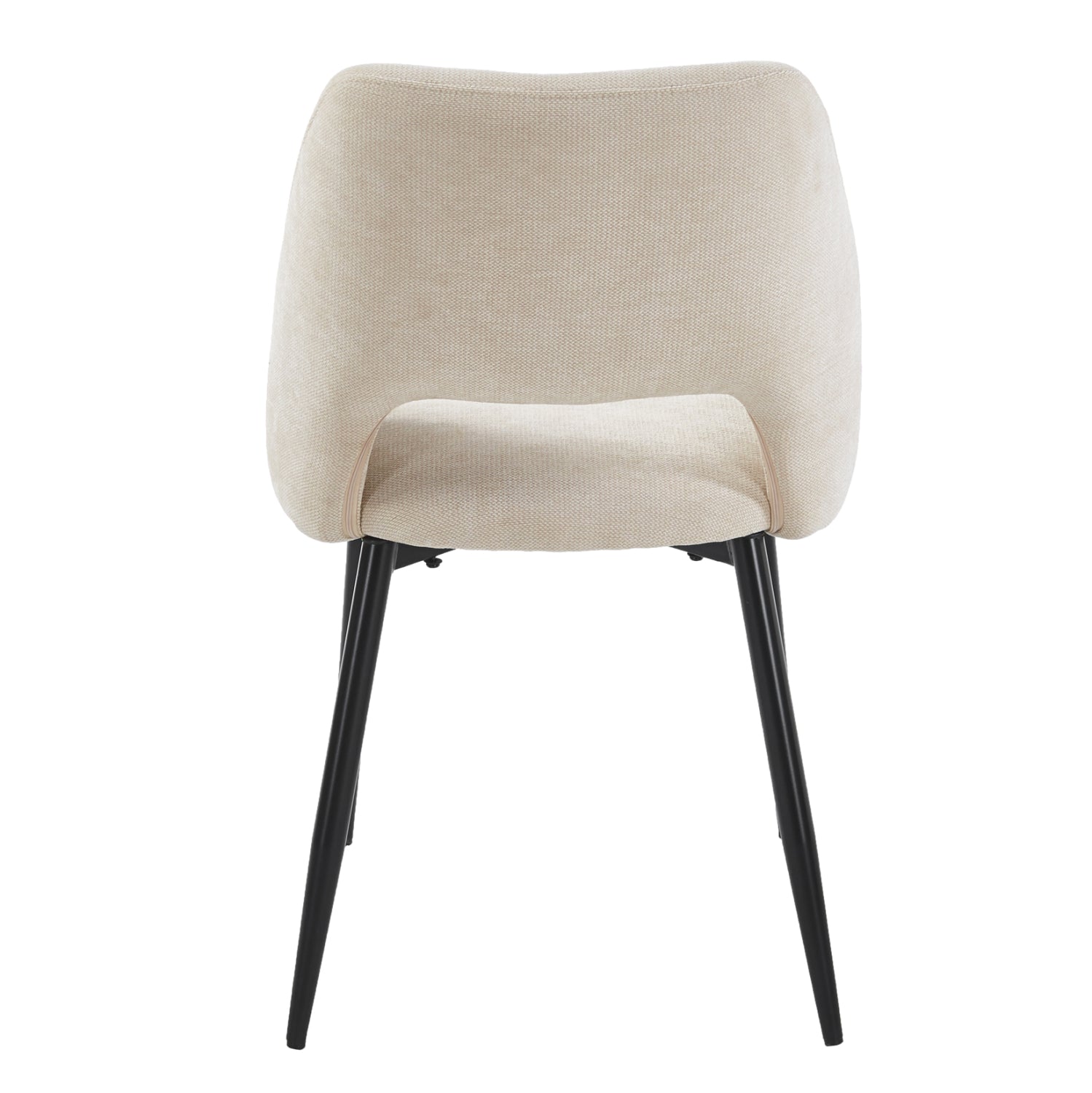 DINING CHAIR LAMETT HM18447.02 BEIGE FABRIC-METAL BLACK LEGS 51x58x82Hcm.