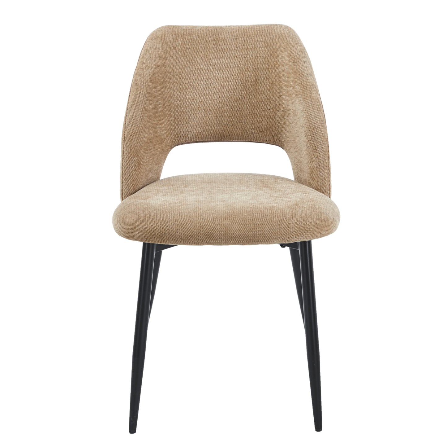 DINING CHAIR LAMETT HM18447.03 TAUPE FABRIC-METAL BLACK LEGS 51x58x82Hcm.