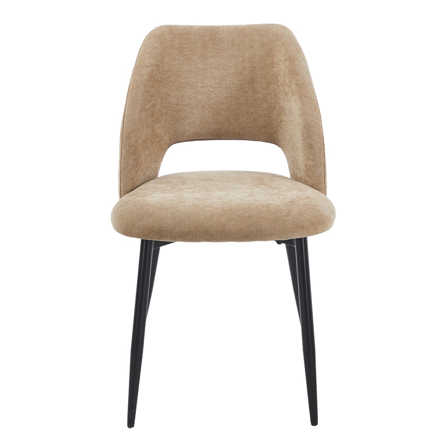 DINING CHAIR LAMETT HM18447.03 TAUPE FABRIC-METAL BLACK LEGS 51x58x82Hcm.