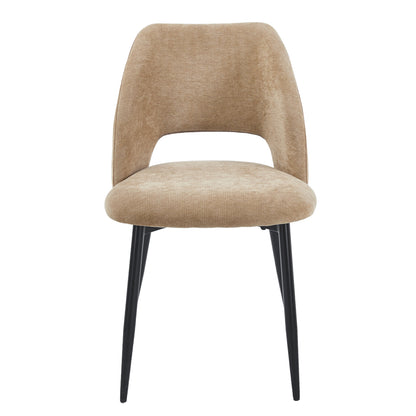 DINING CHAIR LAMETT HM18447.03 TAUPE FABRIC-METAL BLACK LEGS 51x58x82Hcm.